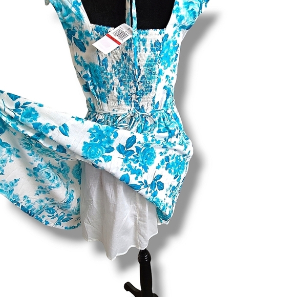 Band of the Free Ithaca Blue & White Floral Print Mini dress Size XS - Picture 9 of 12